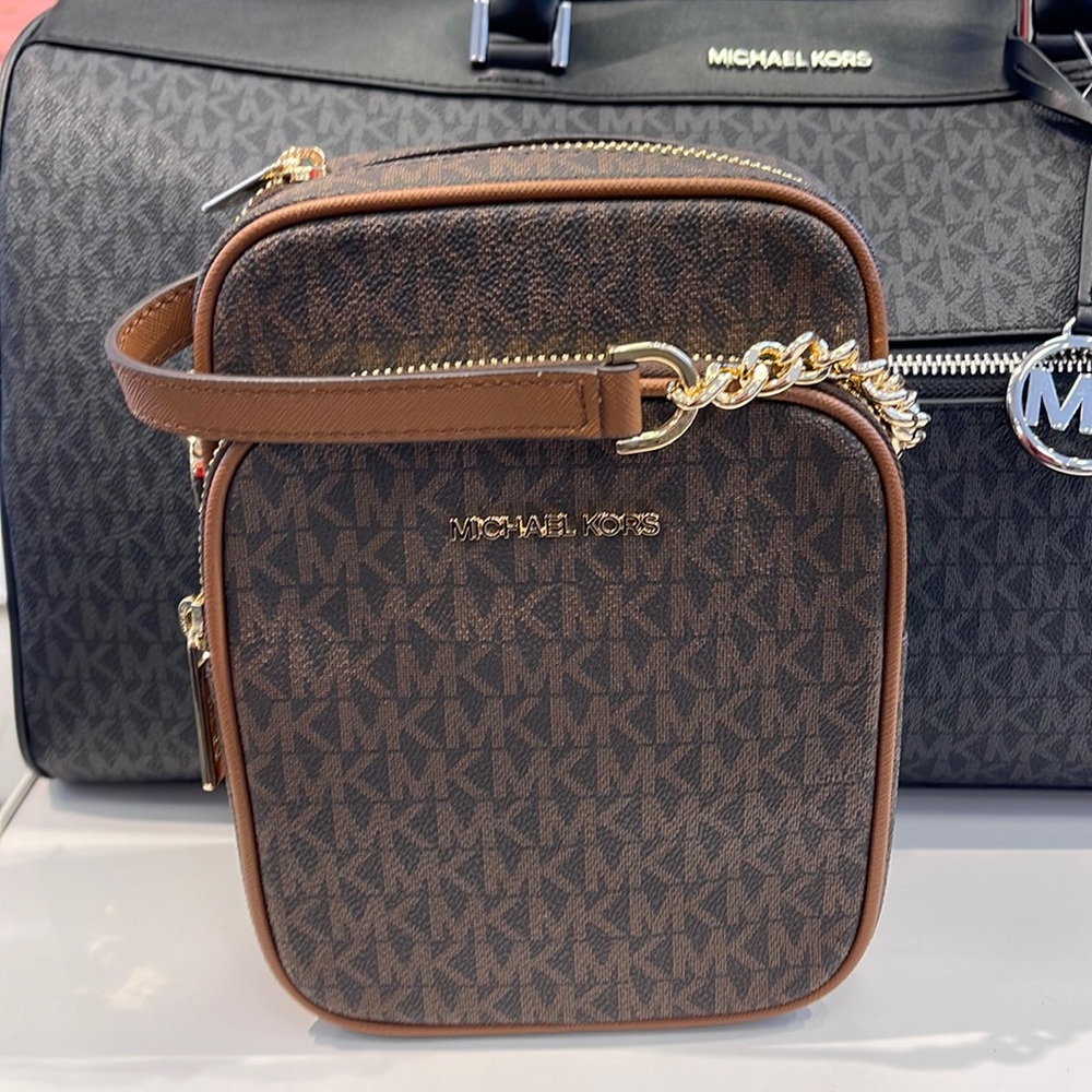 MICHAEL KORS 
Jet Set Travel Medium Logo Crossbody Flight Bag
Style # 35F1GTVC2B - Picture 2 of 16